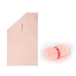 Serviette de bain microfibre ultra douce rose clair taille L 80 x 130 cm