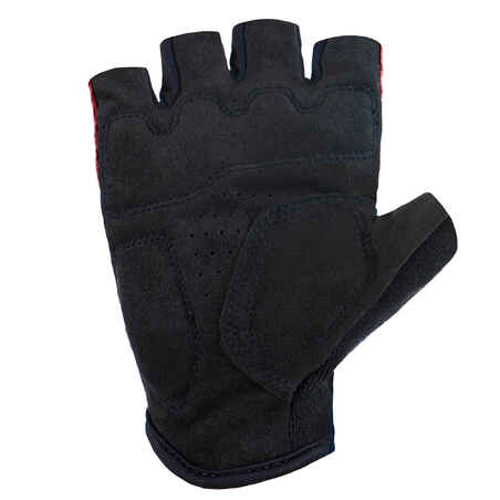 Guantes ciclismo carretera cortos verano Triban Roadr 500 burdeos