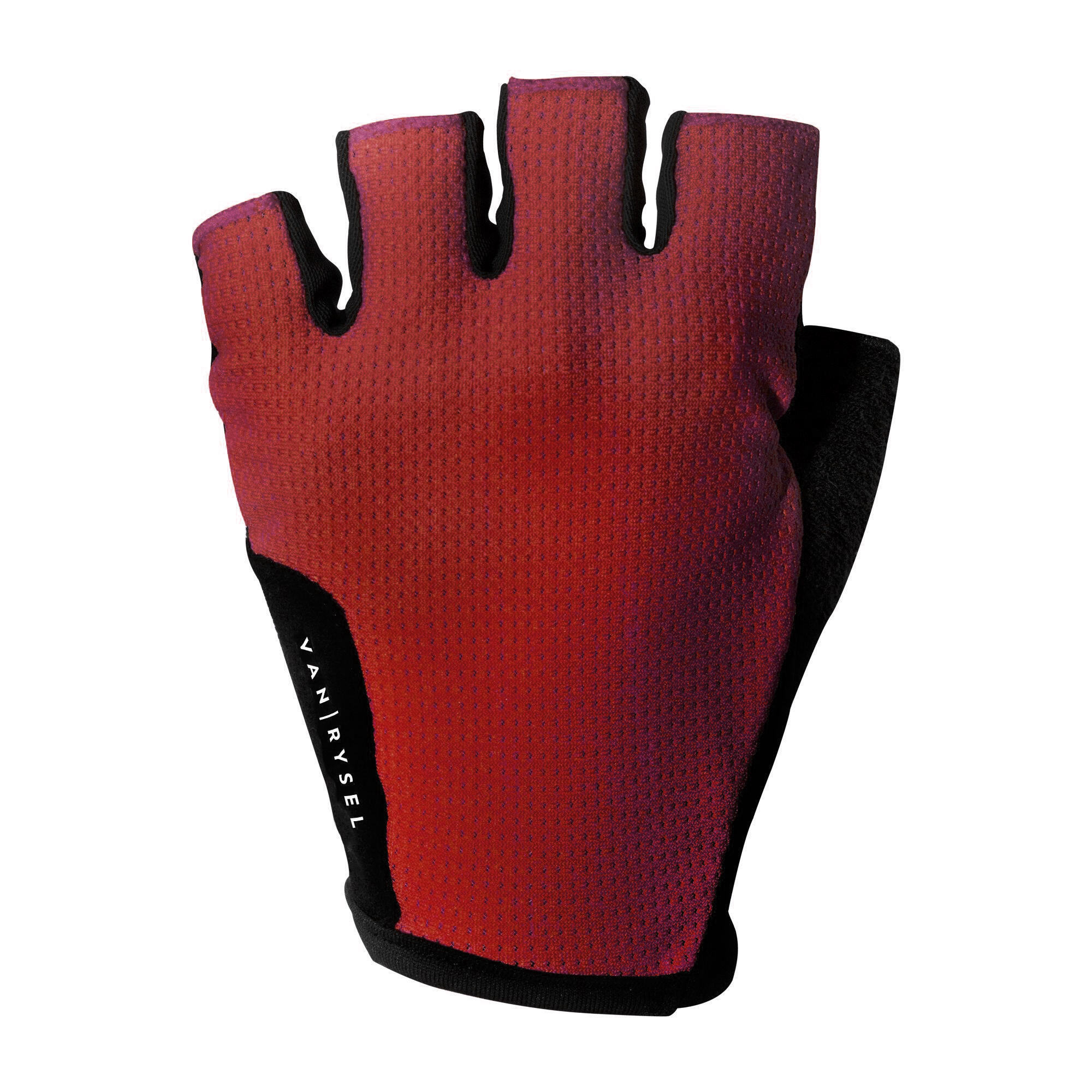 VAN RYSEL Road Cycling Gloves 500 - Burgundy