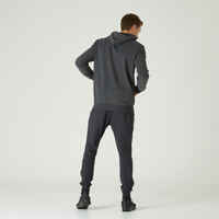 Men's Fitness Crew Hoodie 100 - Carbon Grey