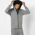 Men's Cotton Gym Jacket Hoodie 100 - Navy - Grey