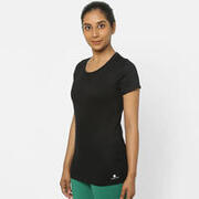 Women's Cotton Gym T-shirt Regular fit Sportee - Black
