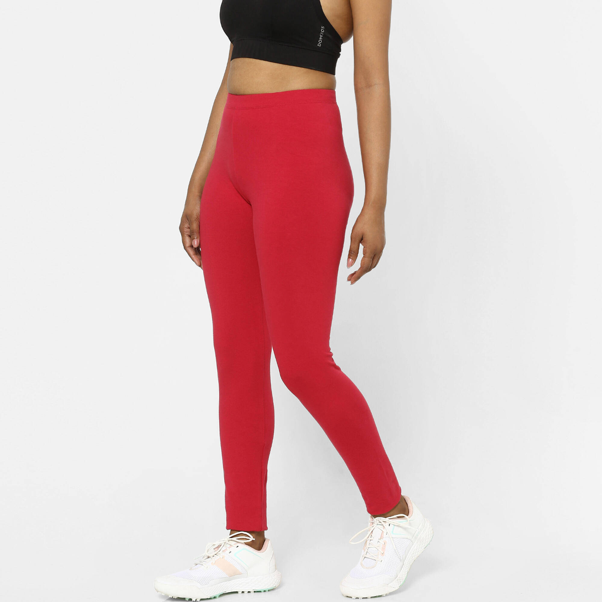 Women's Cotton Gym Legging Salto - Maroon -  3