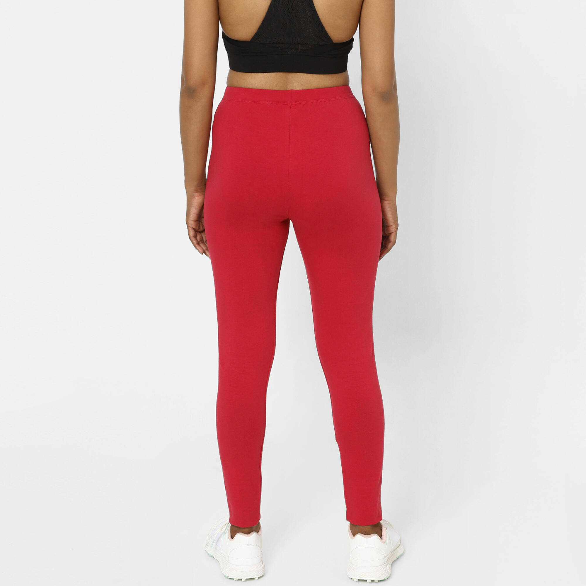 Women's Cotton Gym Legging Salto - Maroon -  4