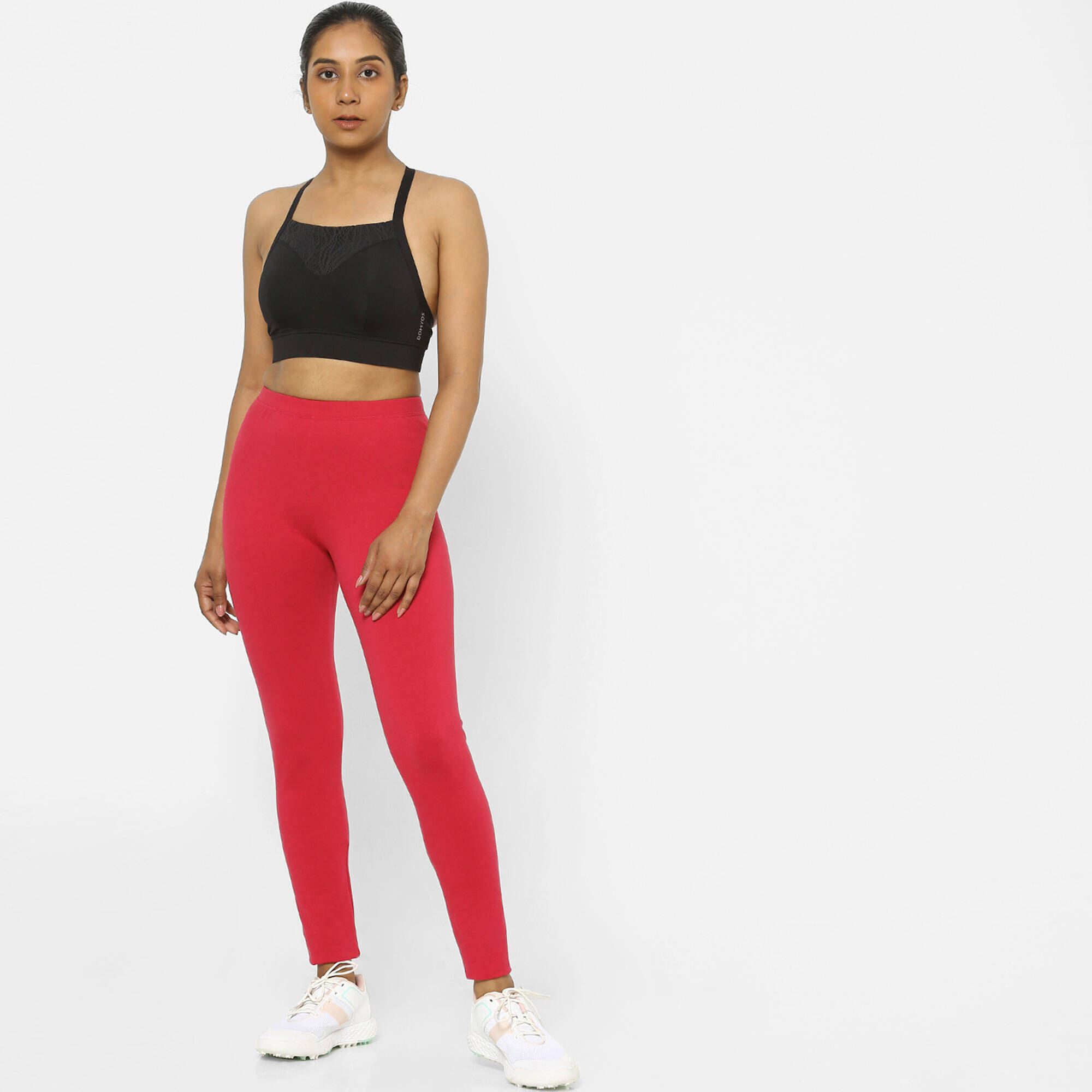 Women's Cotton Gym Legging Salto - Maroon -  2
