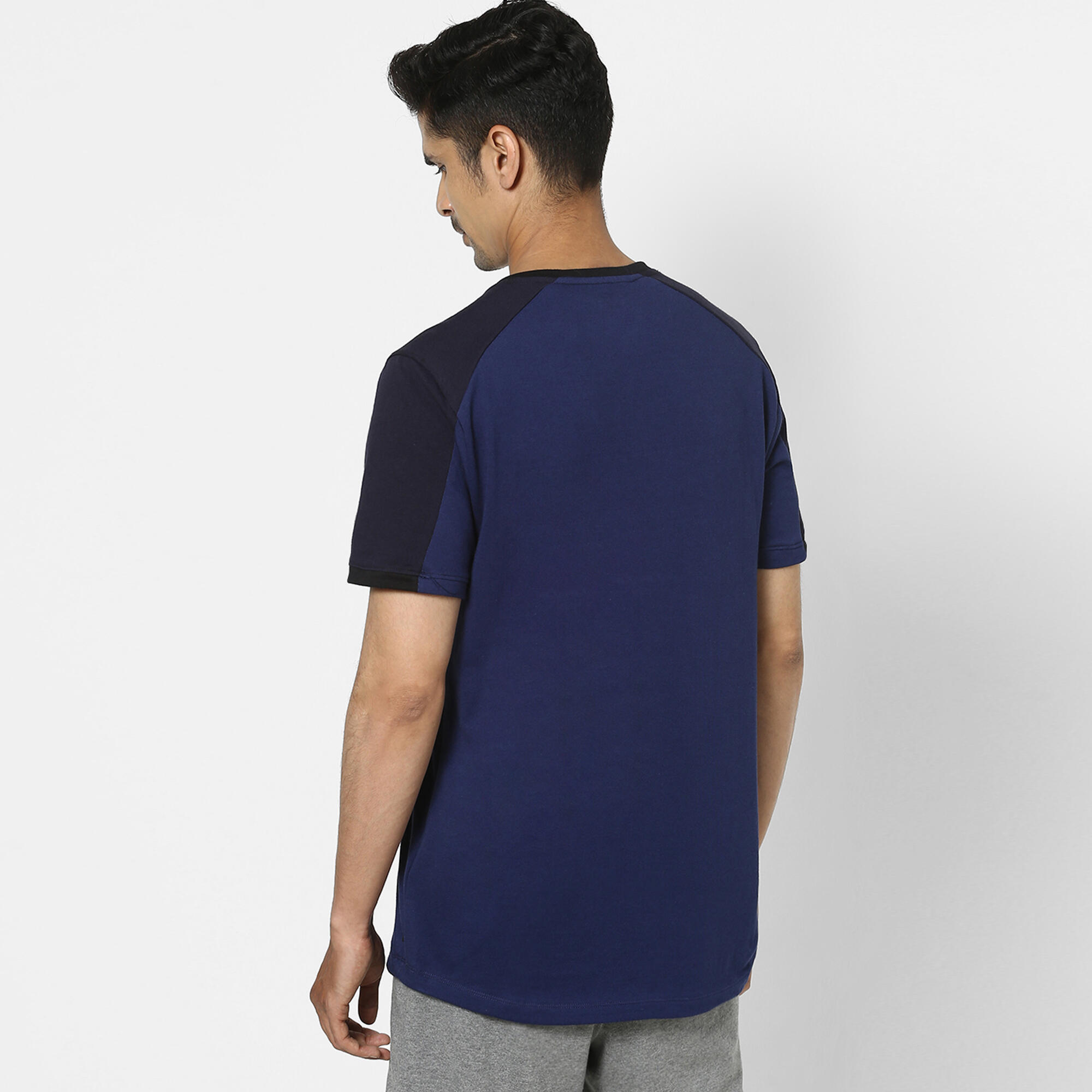 Men's Short-Sleeved Straight Crew Neck Cotton Fitness T-Shirt 520 - Cosmos Blue 4/13