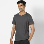 Men's Cotton Gym T-Shirt Regular Fit Athletee 100 - Dark Grey