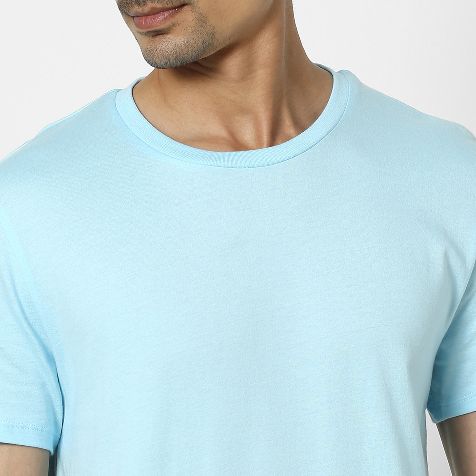 Men's T-Shirt For Gym Cotton Rich 100 - Blue