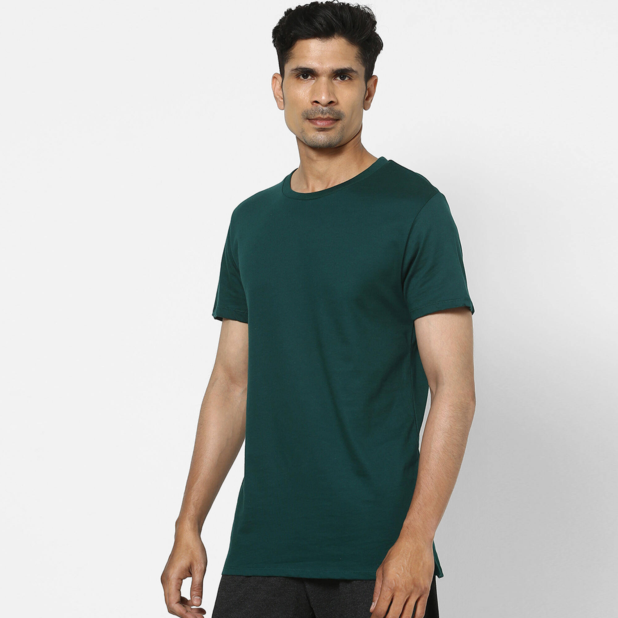 Men's T-Shirt For Gym Cotton Rich 100- Green