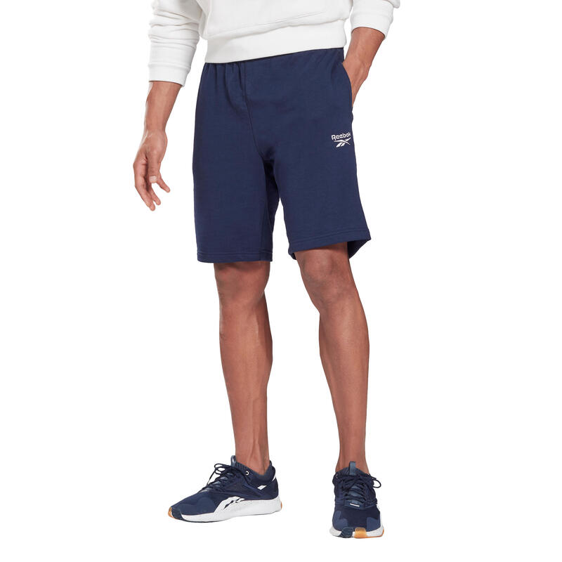 Short Fitness homme coton slim avec poche - Identity bleu marine
