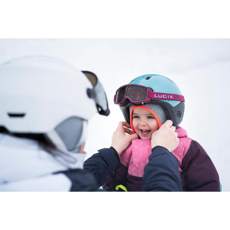 Casco de Esquí Lugik Niños de 12 a 36 Meses Gorro Interior Cálido Turquesa