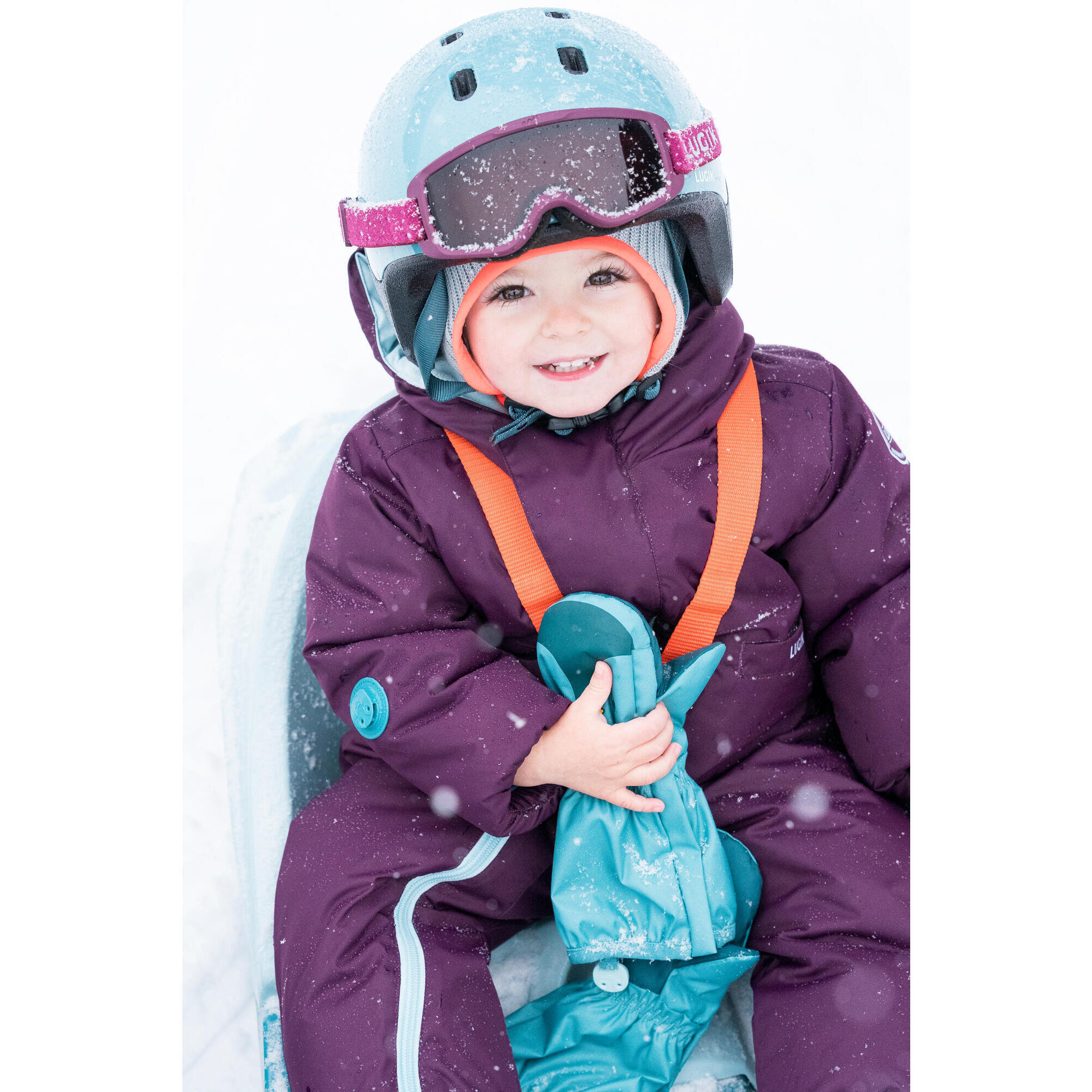 COMBINAISON SKI B B CHAUDE 500 WARM LUGIKLIP VIOLETTE WEDZE