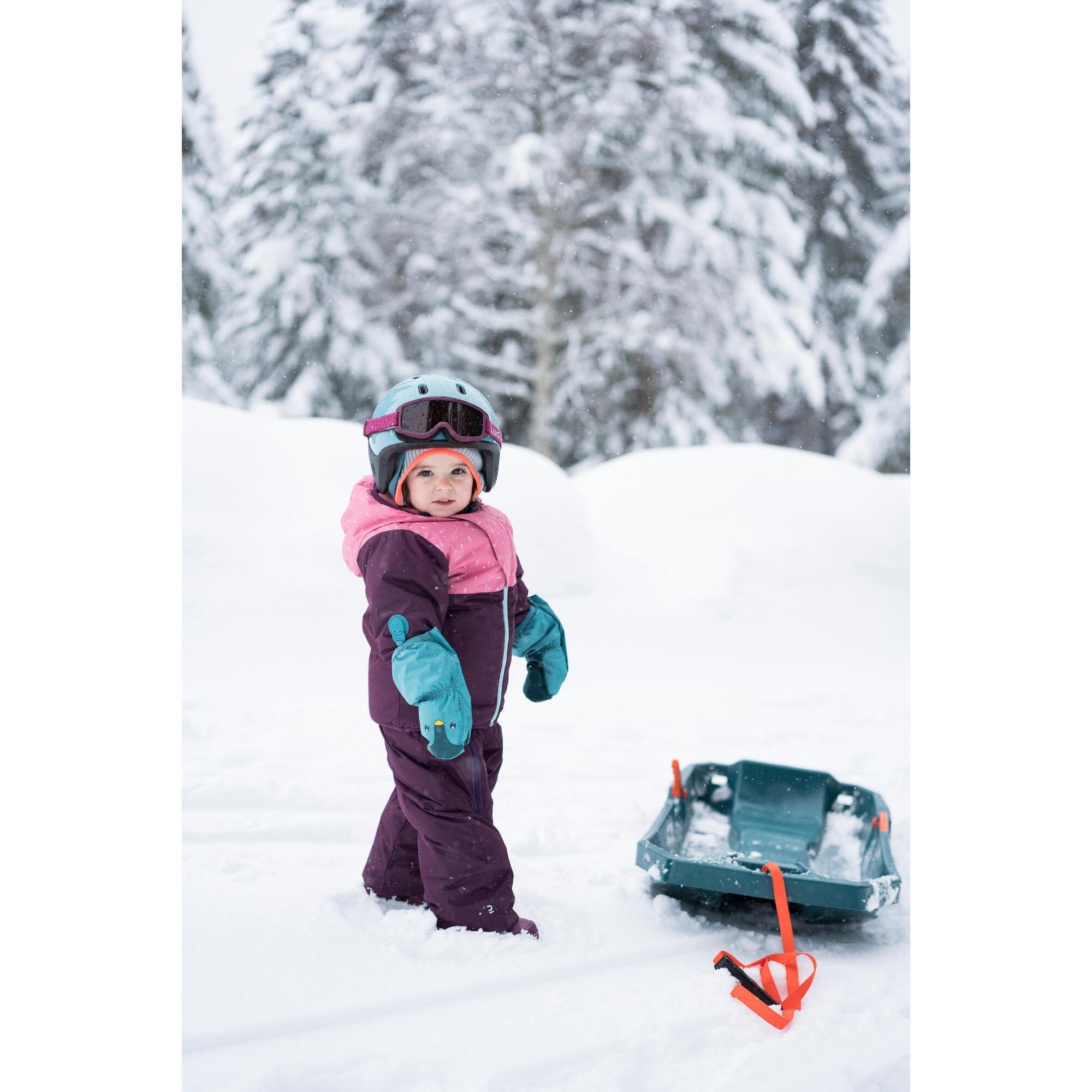 WARM BABY SKI JACKET - 500 WARM - Violet