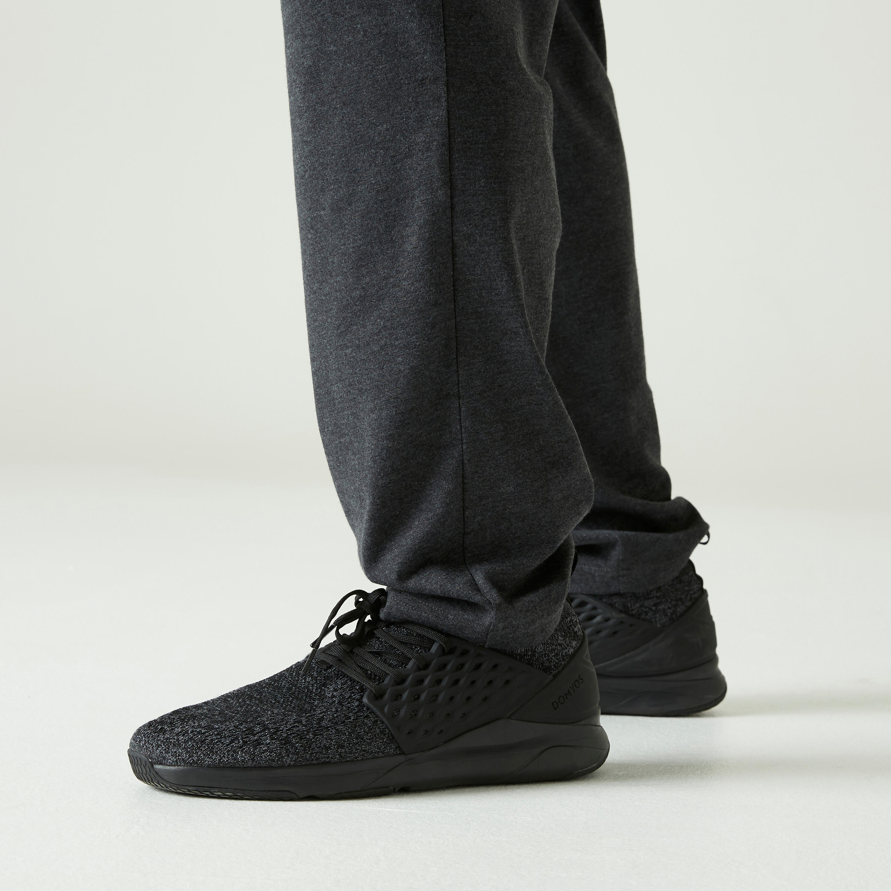 Men Gym Soft Trackpants, Stretchable, Elastic Waist, Straight Fit 100 - Grey