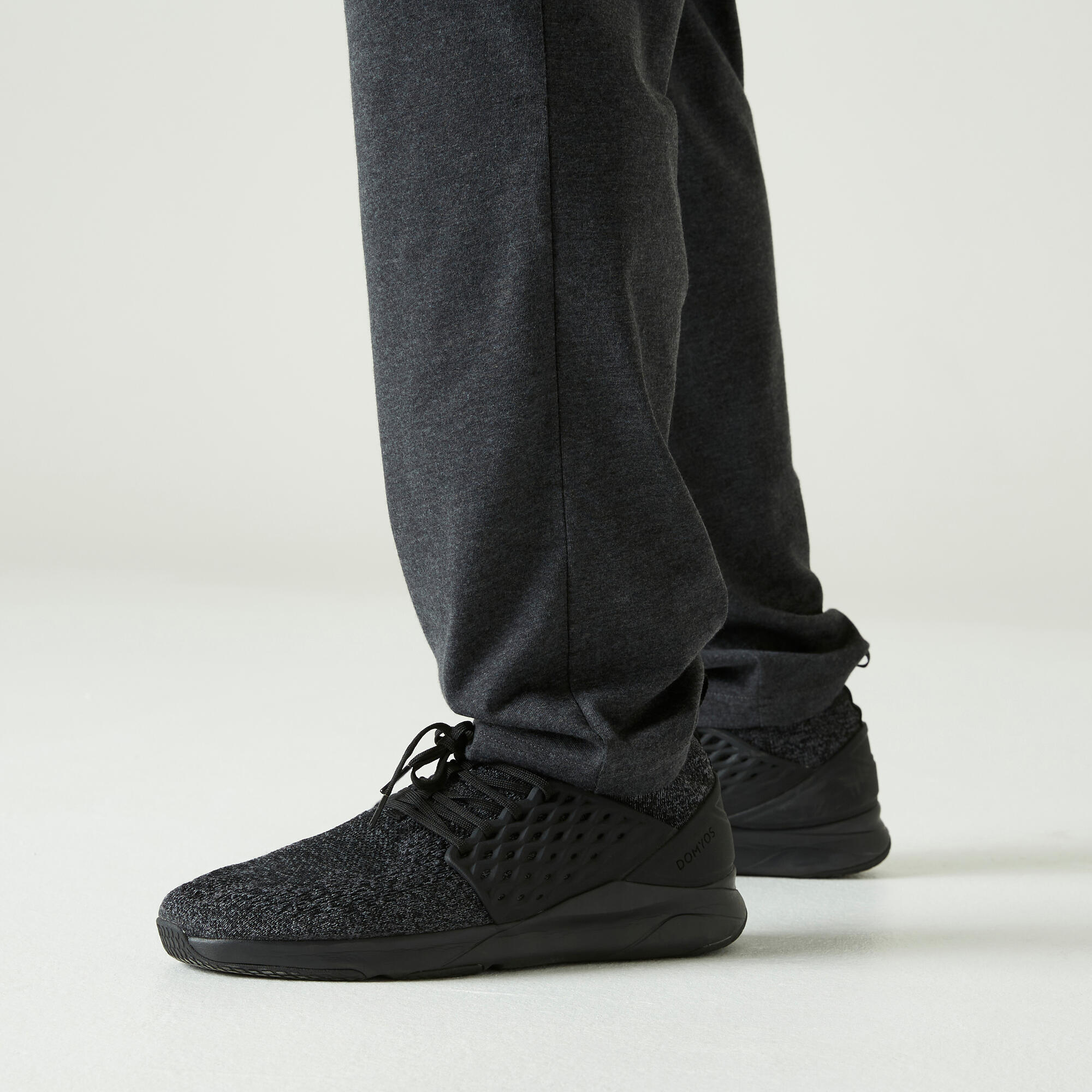 Pantaloni uomo fitness 100 misto cotone neri DOMYOS | DECATHLON