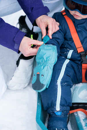 Moufles ski bébé - WARM LUGIKLIP turquoises