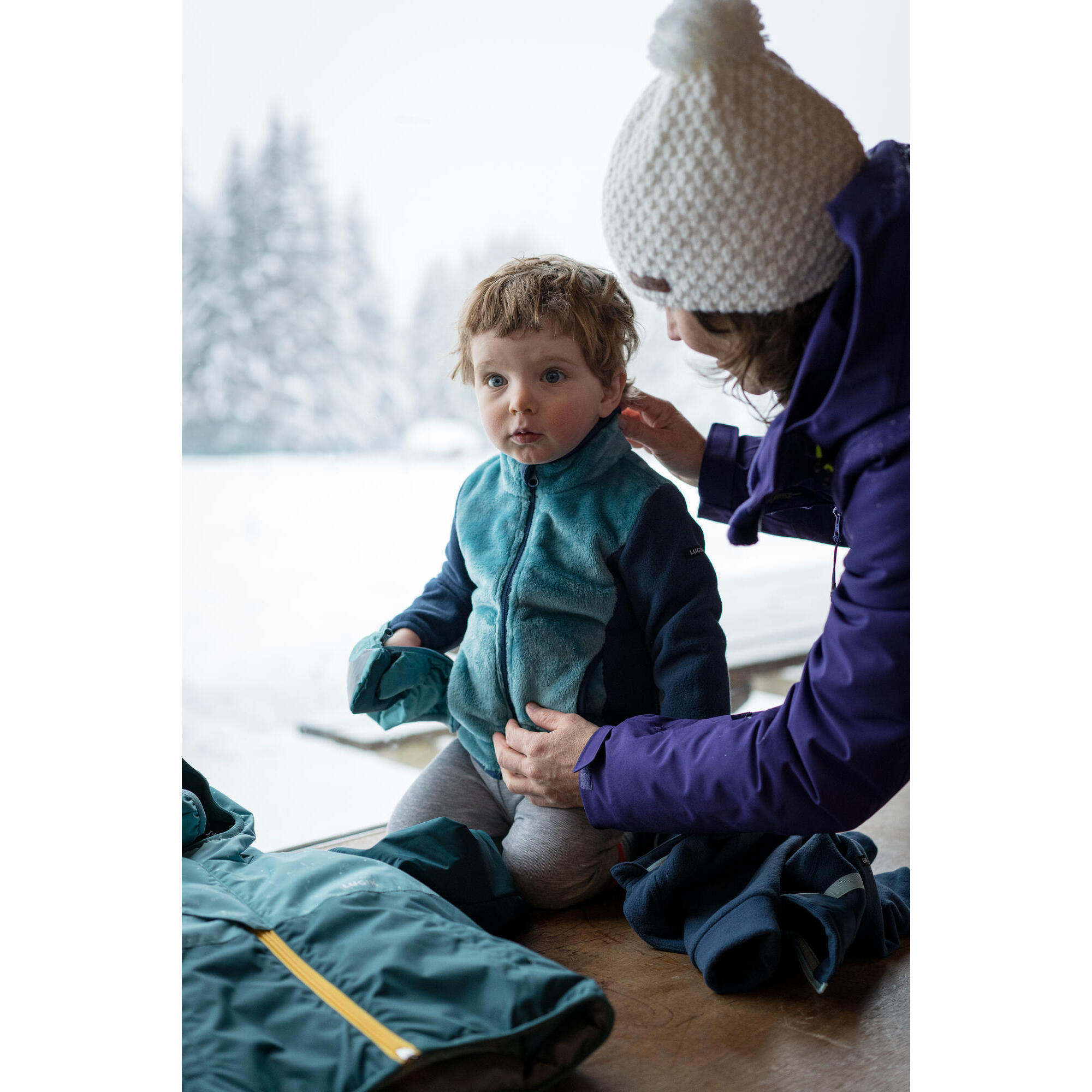 Polar bebe ski treno MIDWARM rosa WEDZE Decathlon
