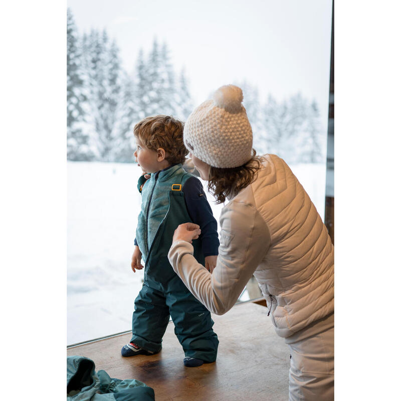 Fleecevest voor skiën/sleeën voor peuters MIDWARM blauw