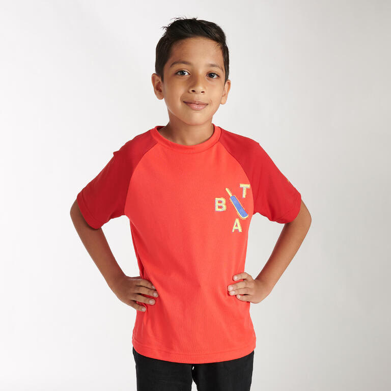 Buy CT 500 Kids Cricket TShirt Red Online Decathlon