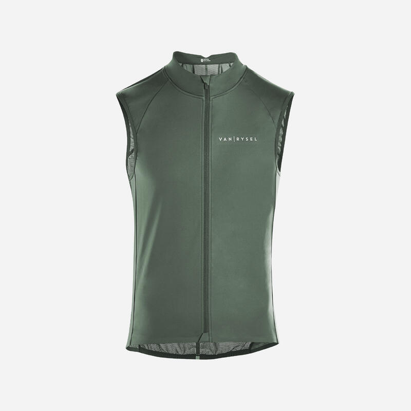 Gilet antivento ciclismo uomo RACER verde militare