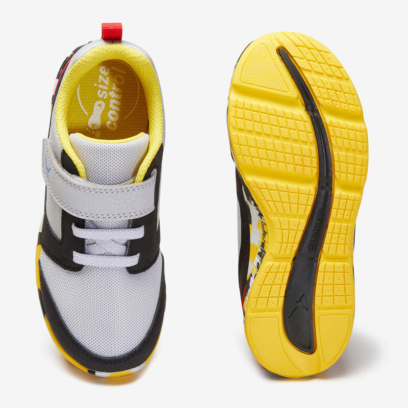 嬰幼兒健身鞋500 I Move，8至11號 - 灰色／黃色