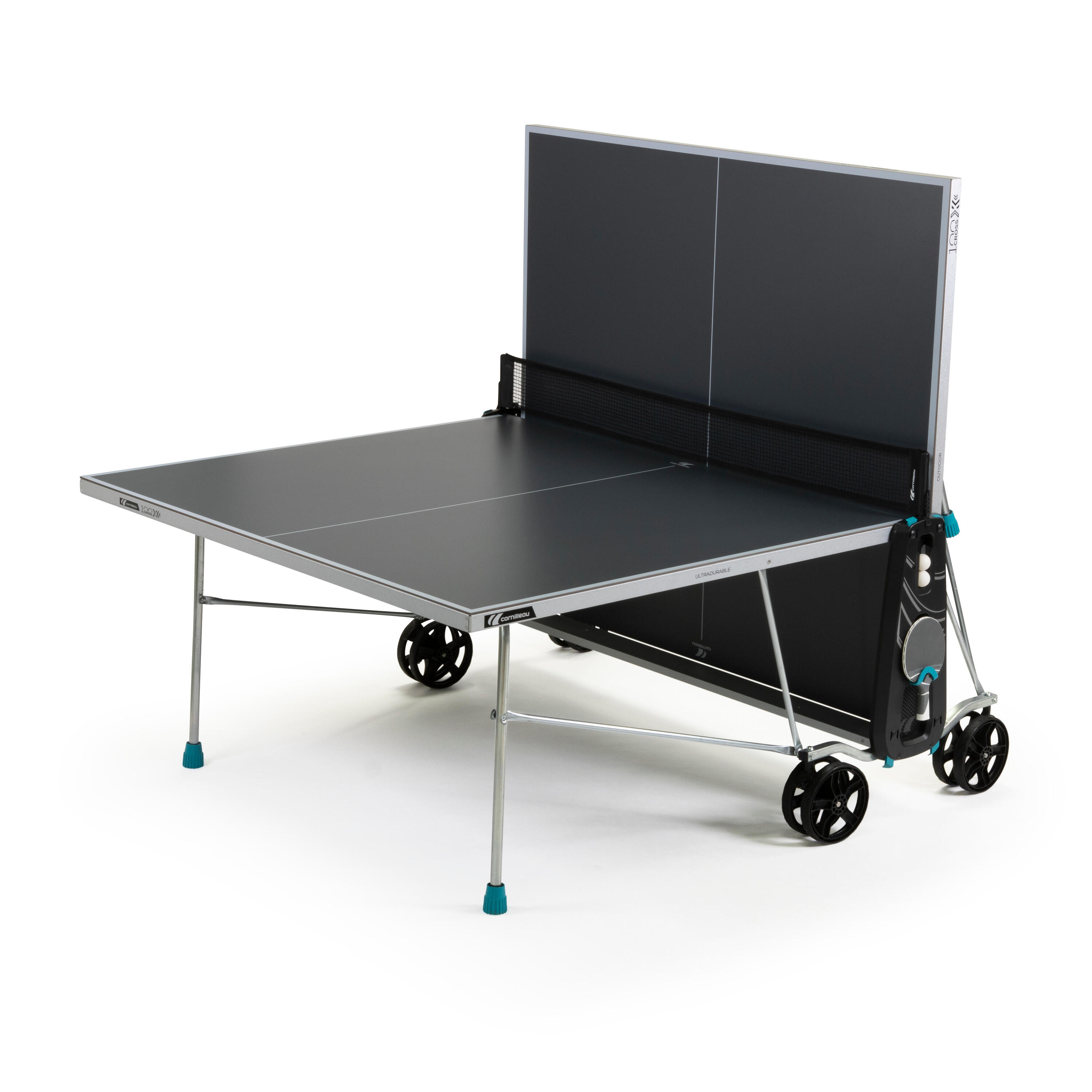 Outdoor Table Tennis Table 100X - Grey 2/14