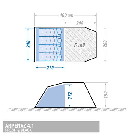 Soba i podnica za šator ARPENAZ 4.1 FRESH&BLACK 