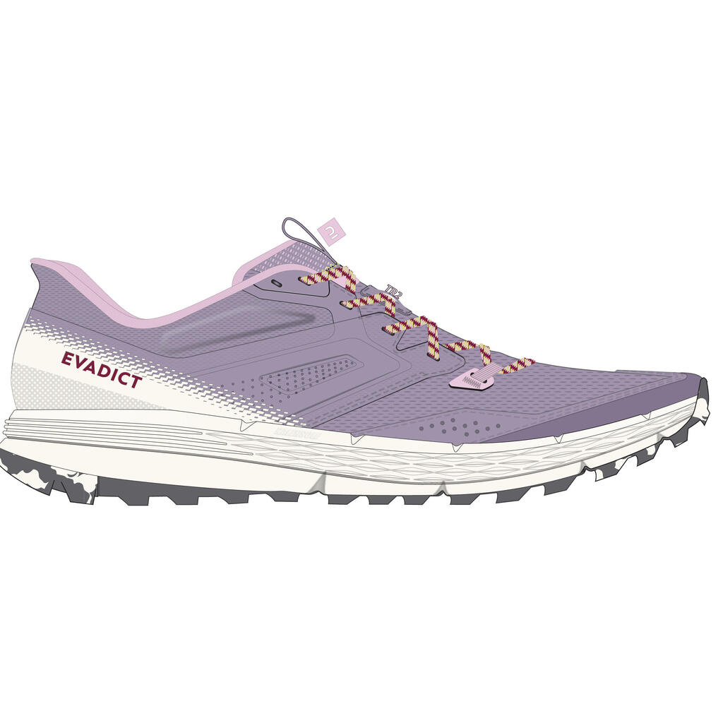 CHAUSSURES TRAIL RUNNING POUR FEMME TR2 gris carbone bouton de rose