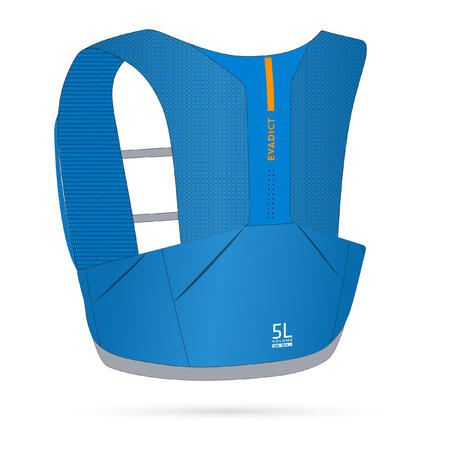 Unisex Trail Running Hydration Vest 5L Flask Holder - blue orange