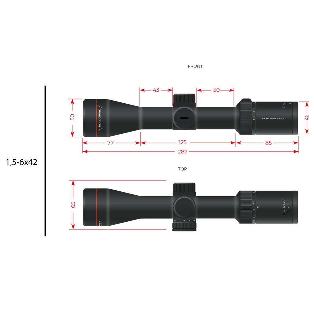 Telescopic Rifle Scope 1.5-6x42