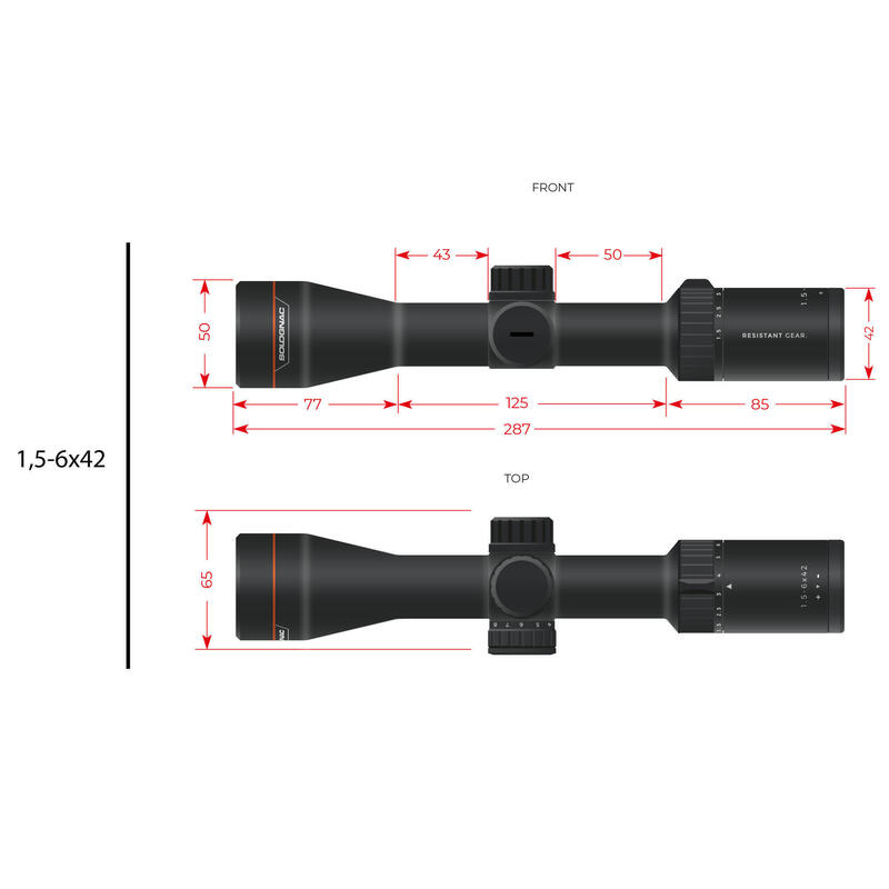 Lunette de tir 1,5-6 x 42