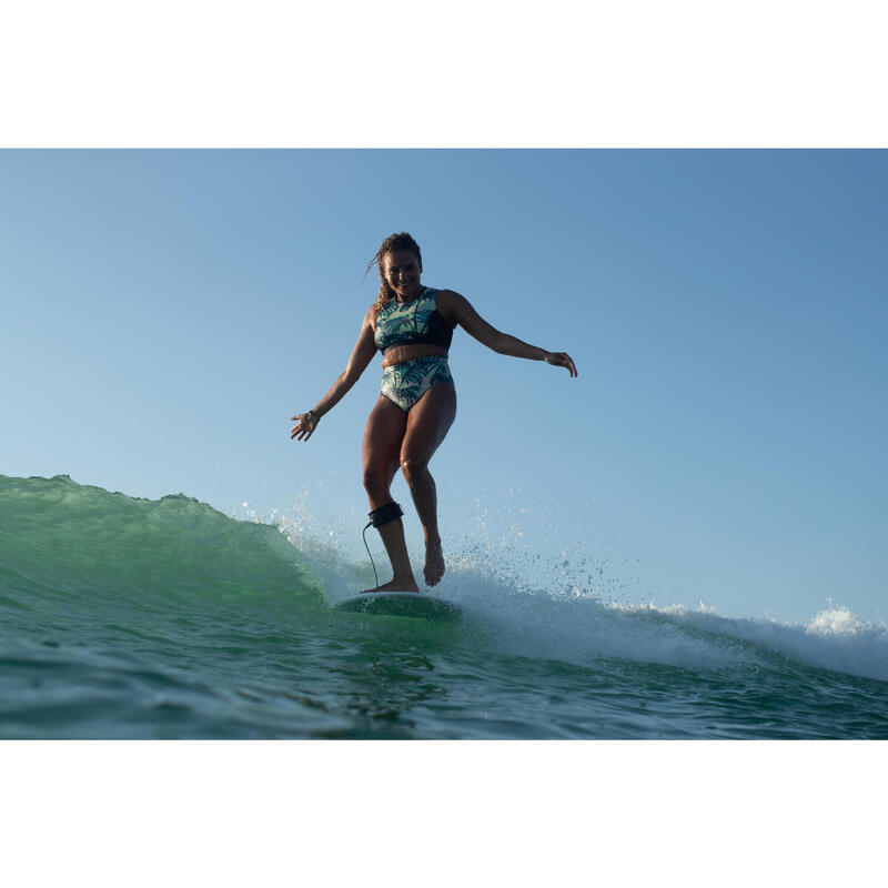 Bikini-Hose Damen hoher und breiter Taillenbund Rosa Presana ideal zum Surfen