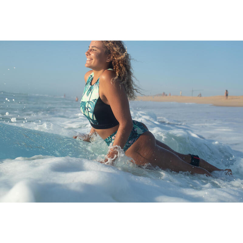 Női bikinifelső Carla Presana, lyukacsos, kivehető szivacsbetétekkel, cipzárral 