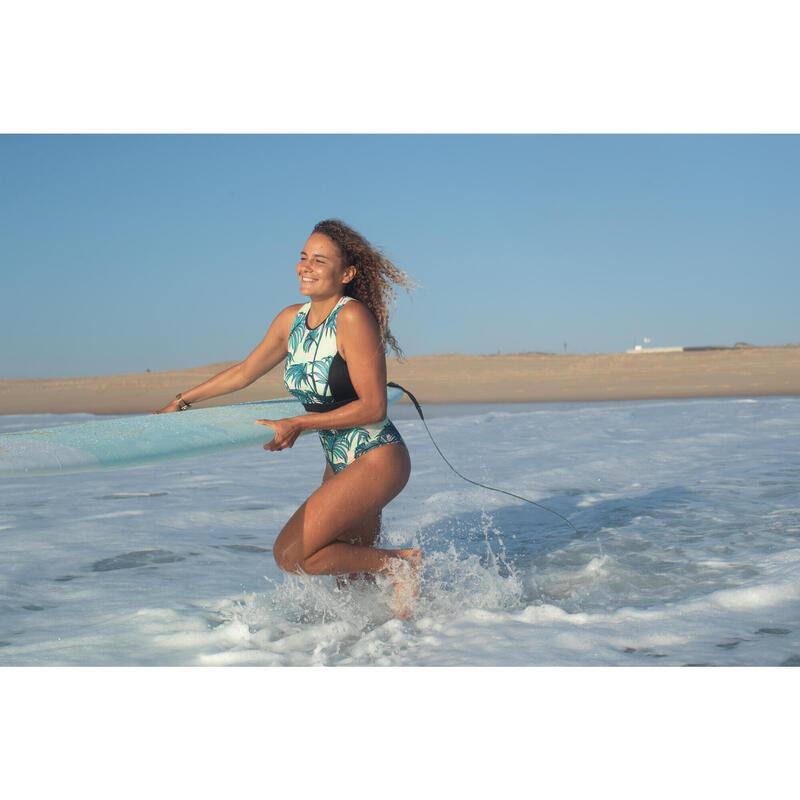 Braguita bikini Mujer surf alta verde tropical