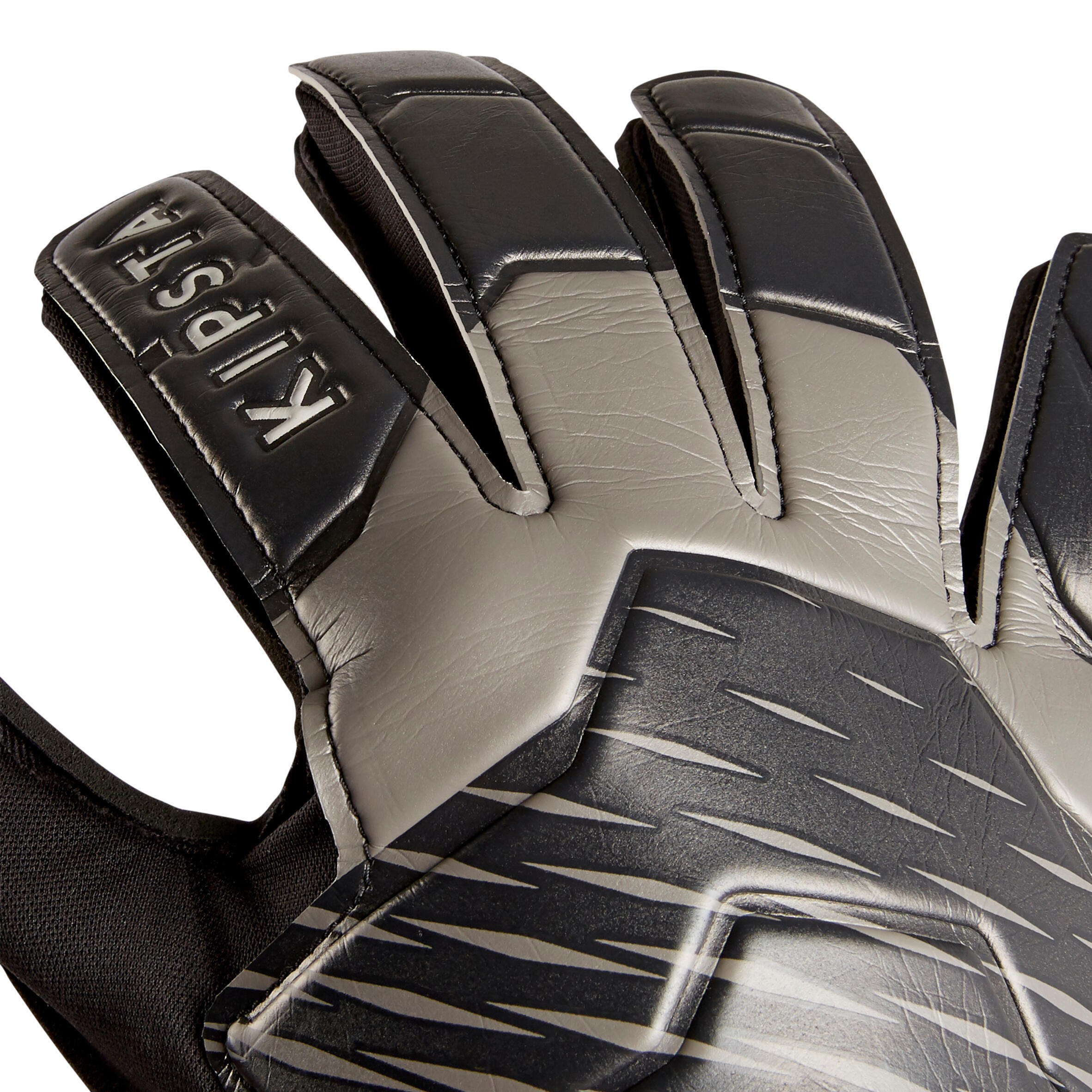 Adult Football Goalkeeper Gloves F100 Resist - Black/Grey 2/4