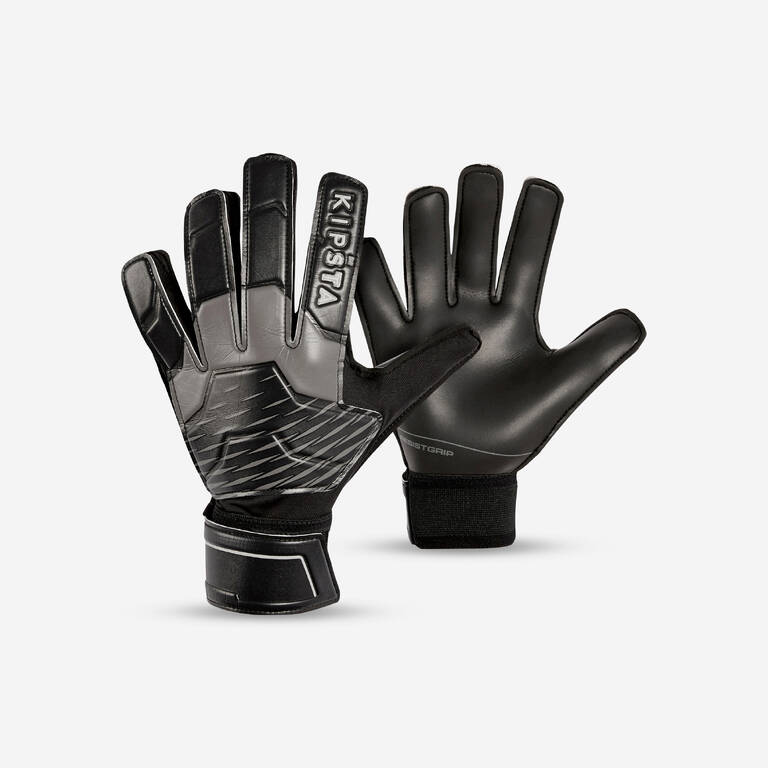 Adult Football Goalkeeper Gloves F100 - Black/Grey