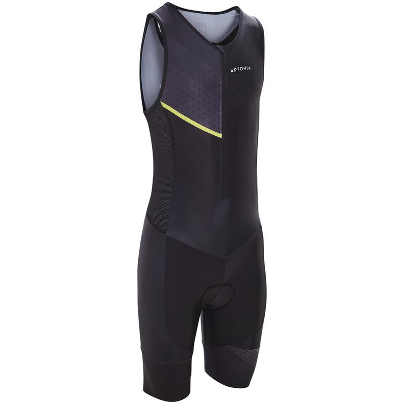 COMBINAISON TRIATHLON TRIFONCTION SD HOMME NOIR JAUNE ZIP AVANT SANS MANCHE
