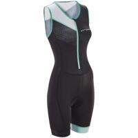 COMBINAISON TRIFONCTION SD FEMME NOIR VERT SANS MANCHE ZIP AVANT TRIATHLON