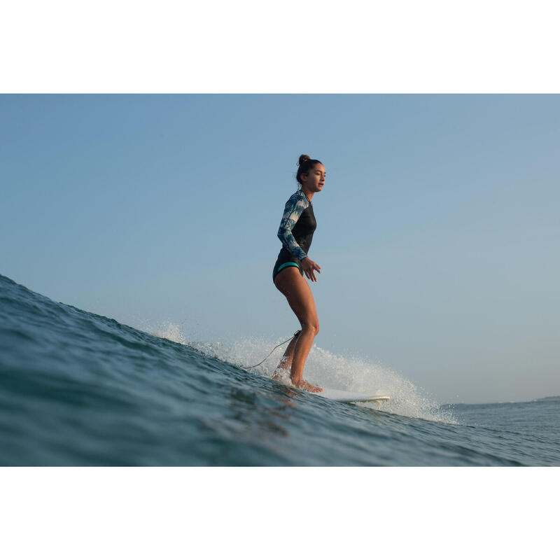 Surfshorty met lange mouwen voor meisjes 900 neopreen 1,5 mm zwart