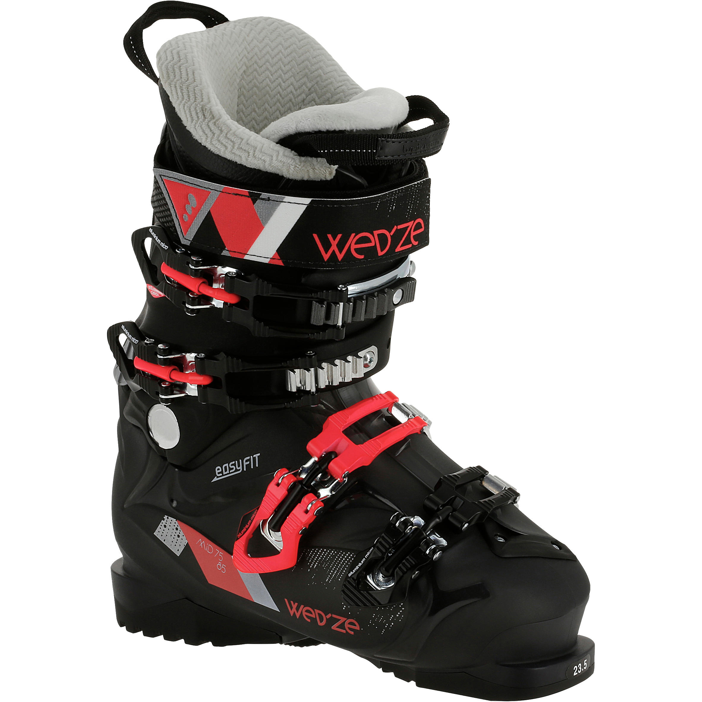 WEDZE Botas de esquí mujer MID 75-85 negro y rosa