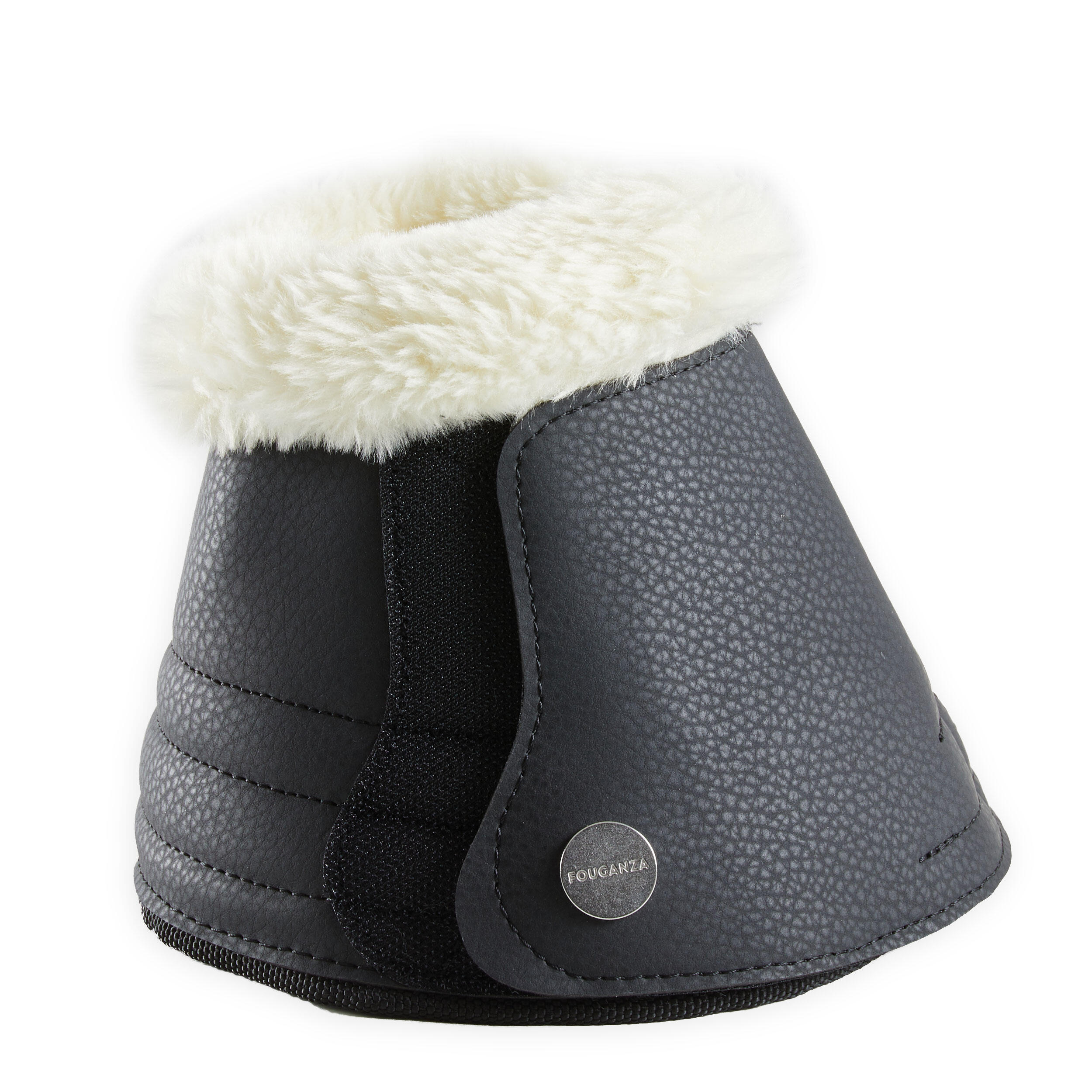Cloches dressage ouvertes mouton synthétique Cheval et Poney - 500 noires x2 3/3
