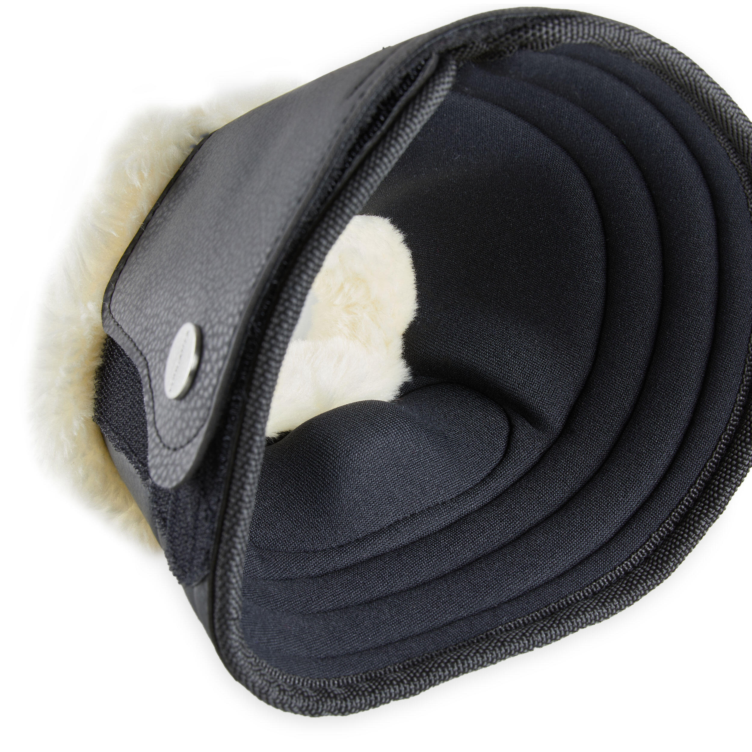 Hufglocken offen Synthetik-Lammfell Pferd/Pony - 500 schwarz 2/3