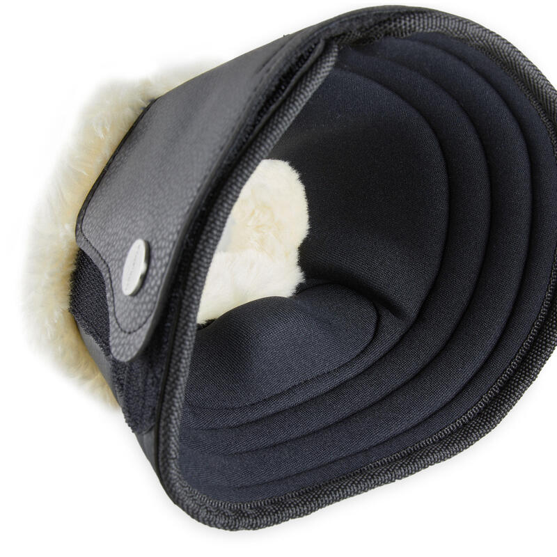 Galoși Deschiși Echitaţie Dresaj Neopren Negru Ponei/Cal x2  