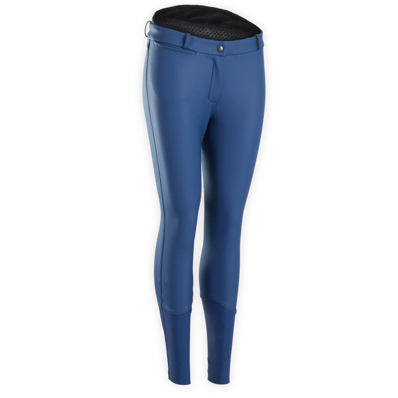 Winter-Reithose Kipwarm wasserabweisend Vollbesatz Full Grip Damen dunkeltürkis