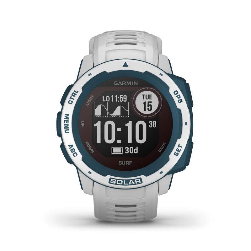 Sportuhr Smartwatch Instinct Solar Garmin Surf Kite Windsurf weiss