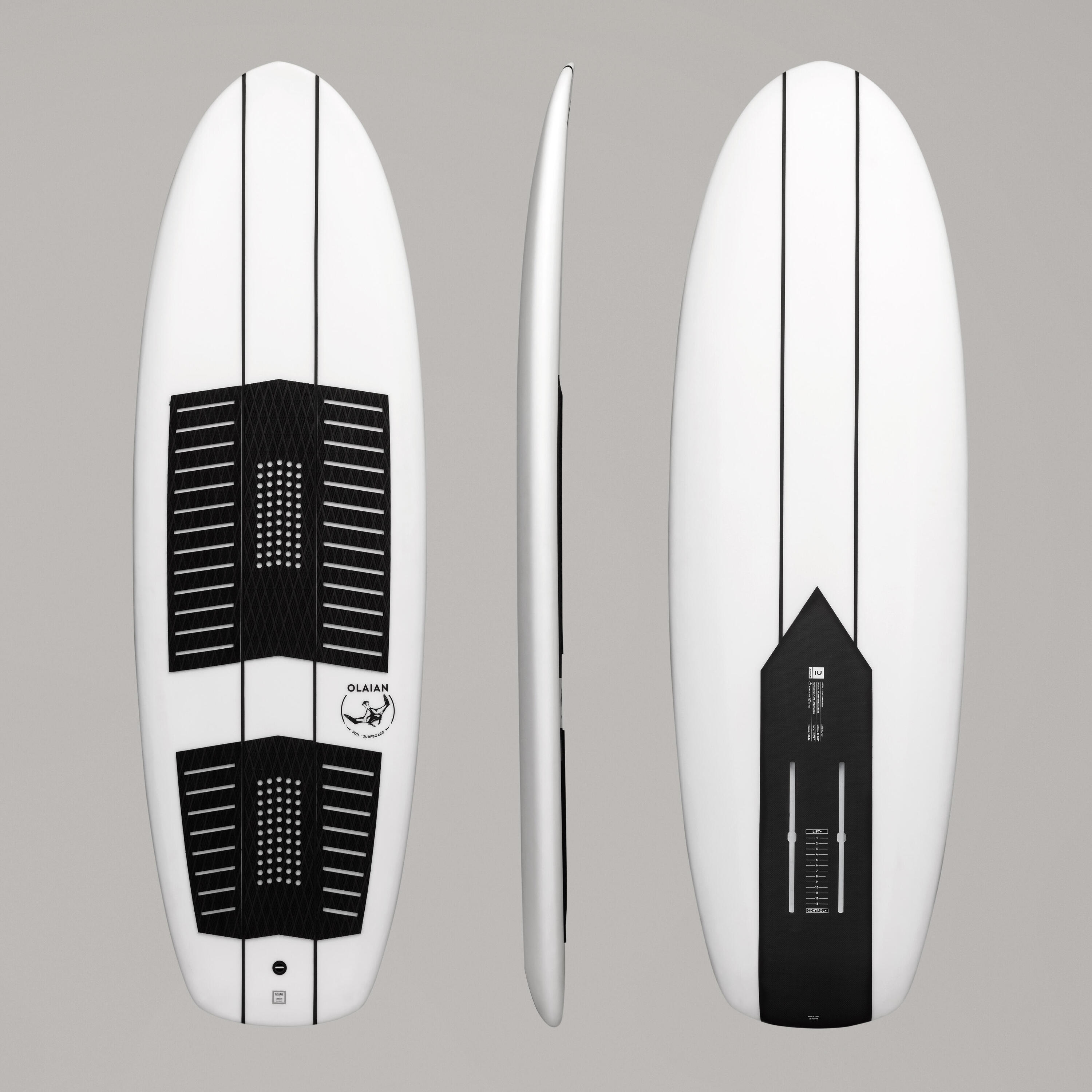 6-Foot Foil Surfboard 500 - White / Black 1/9