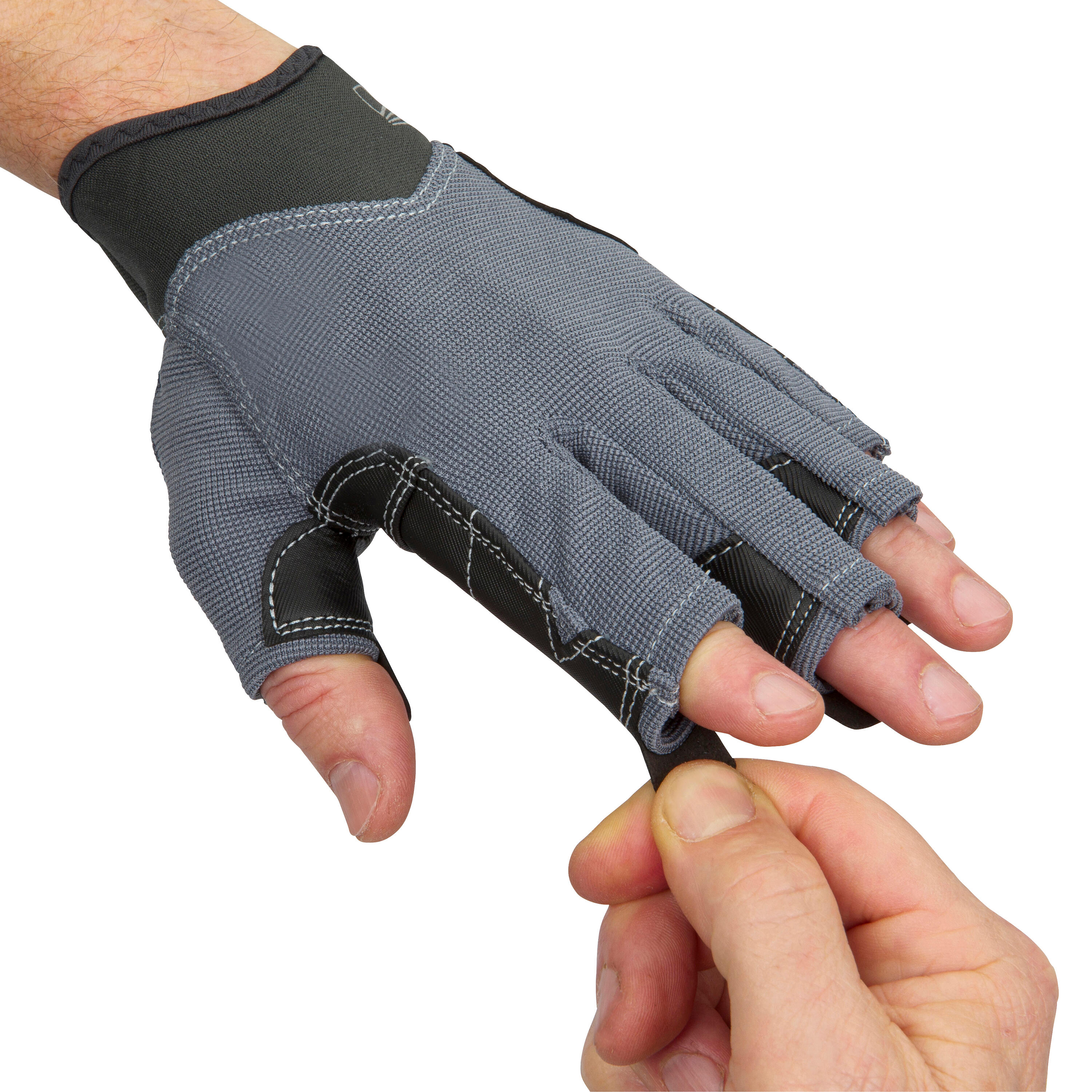 Sailing Adult fingerless gloves 500 - dark grey 6/6