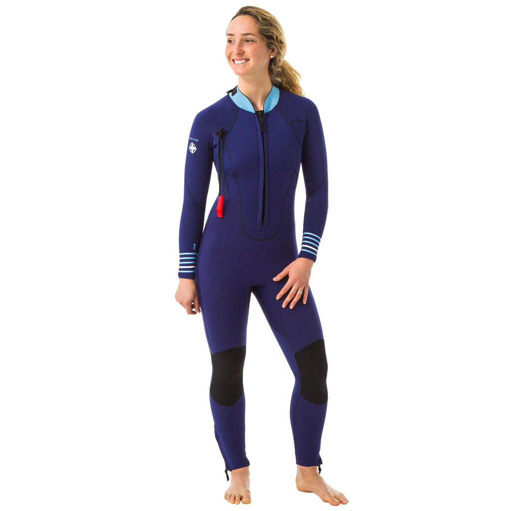 Women’s neoprene sea walking wetsuit 4/3 - blue