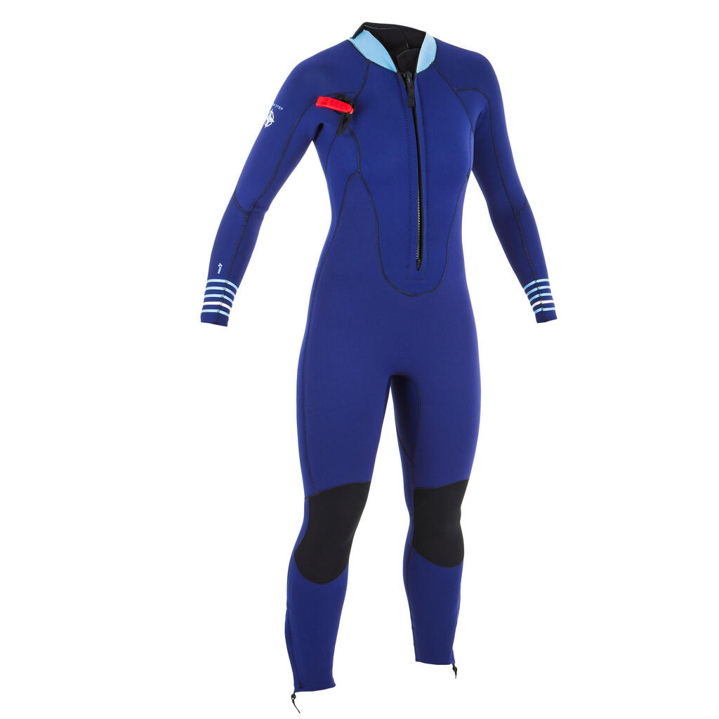 Women’s neoprene sea walking wetsuit 4/3 - blue