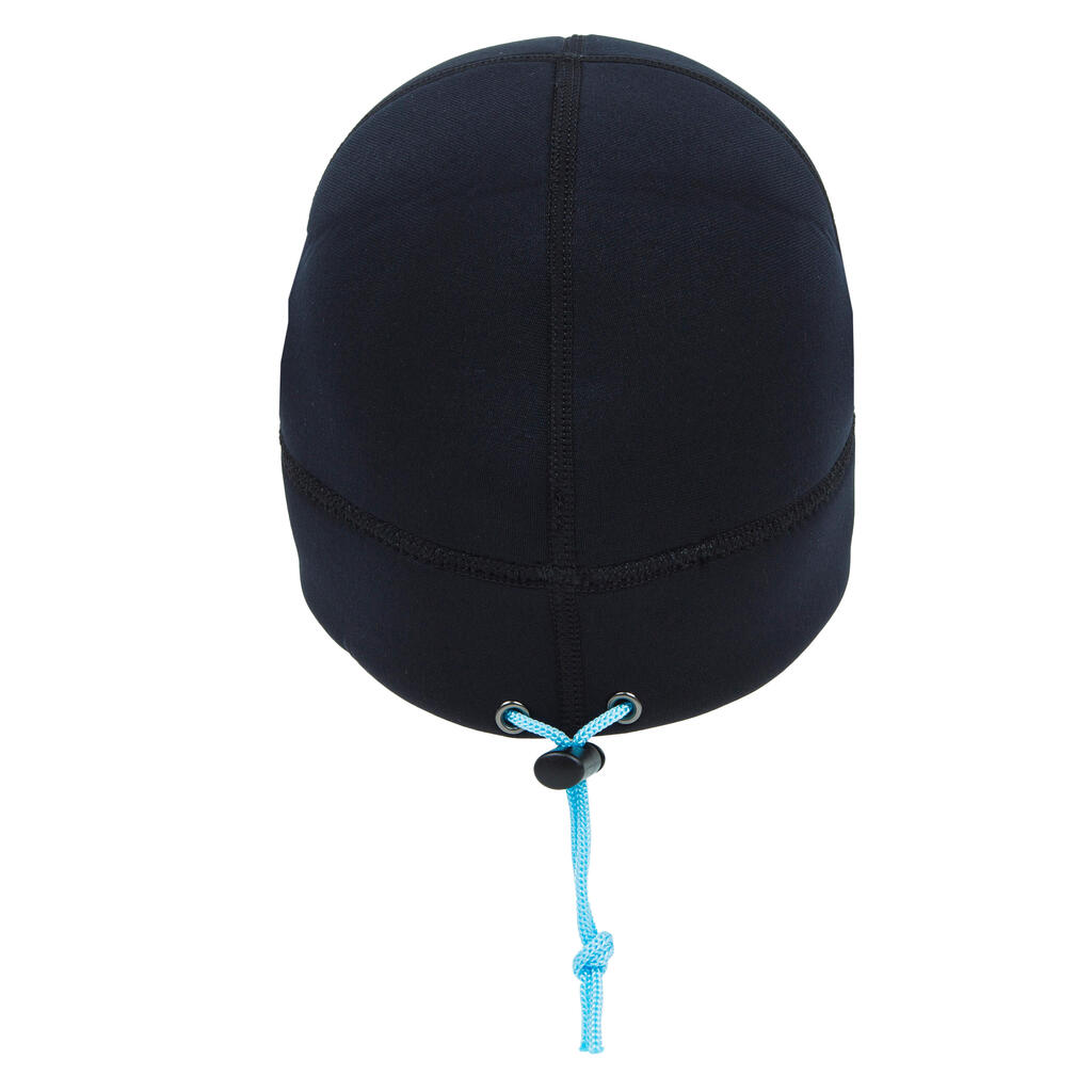 Neoprēna cepure jūras pastaigām, 3 mm, melna